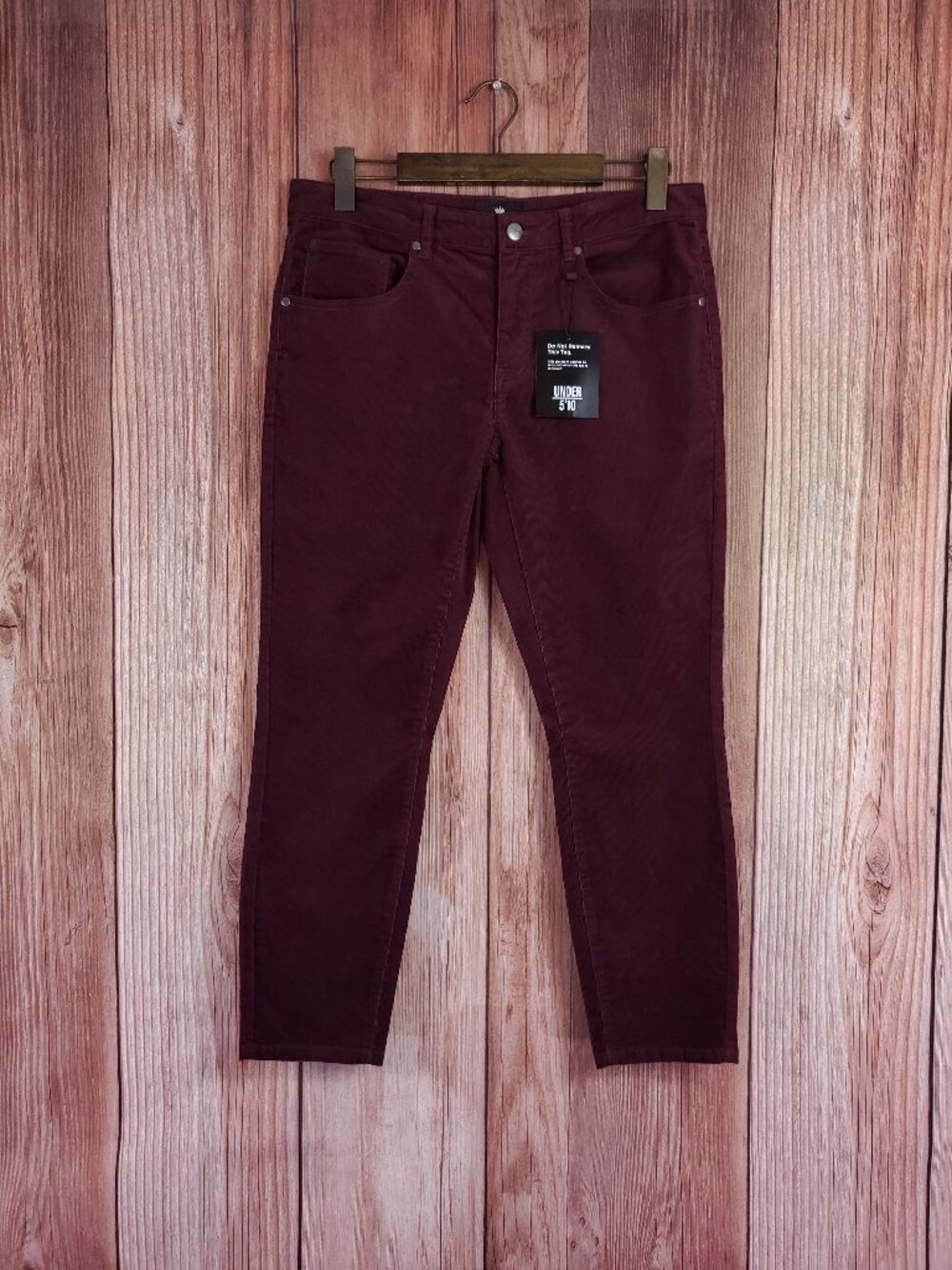 NWT Under 510 U-510 Stretch Corduroy 5 Pocket Pants Mens 32x26 Burgundy Wine